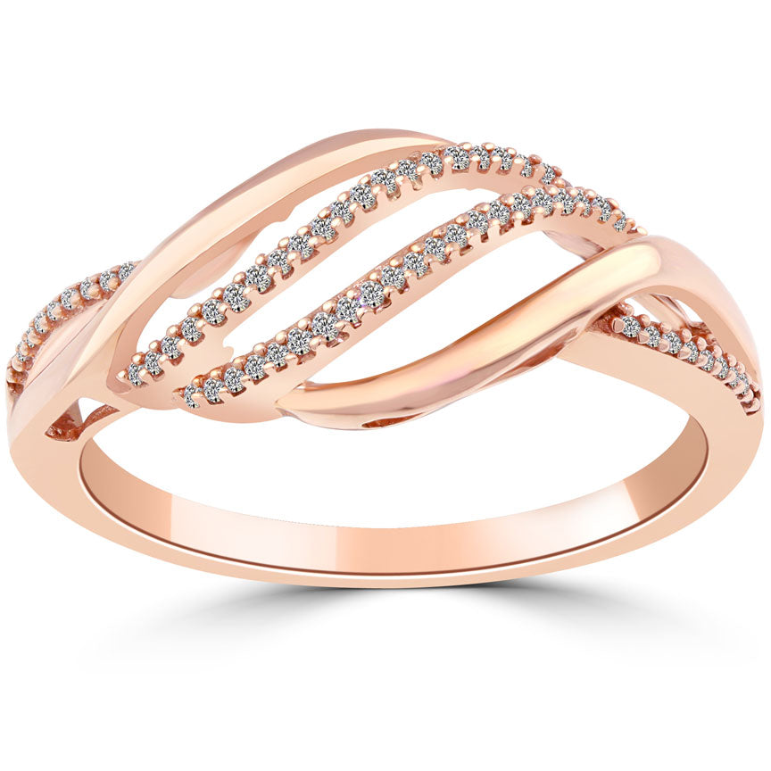 0.25 Carat H-SI2 Natural Diamond Cocktail Fashion Ring 10k Rose Gold