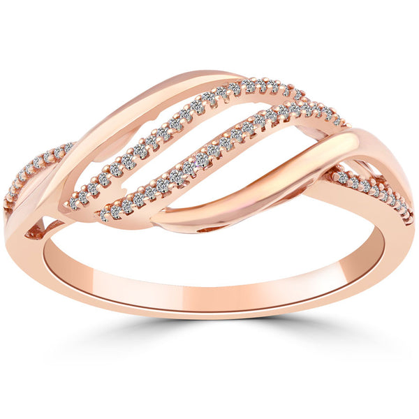 0.25 Carat H-SI2 Natural Diamond Cocktail Fashion Ring 10k Rose Gold