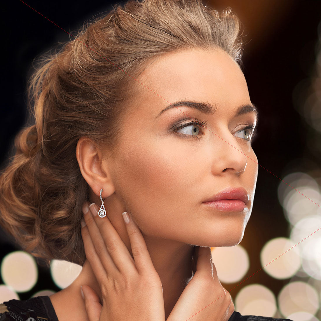 1.55 Carat Round Diamond Leverback Hanging Drop Earrings 18k White Gold