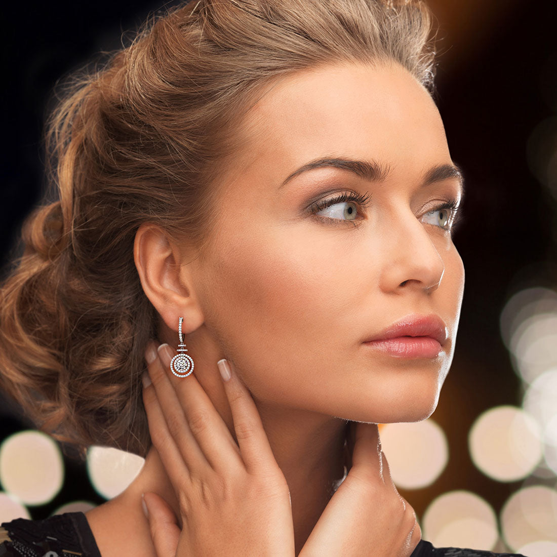 2.55 Carat Round Diamond Leverback Hanging Drop Earrings 18k White Gold