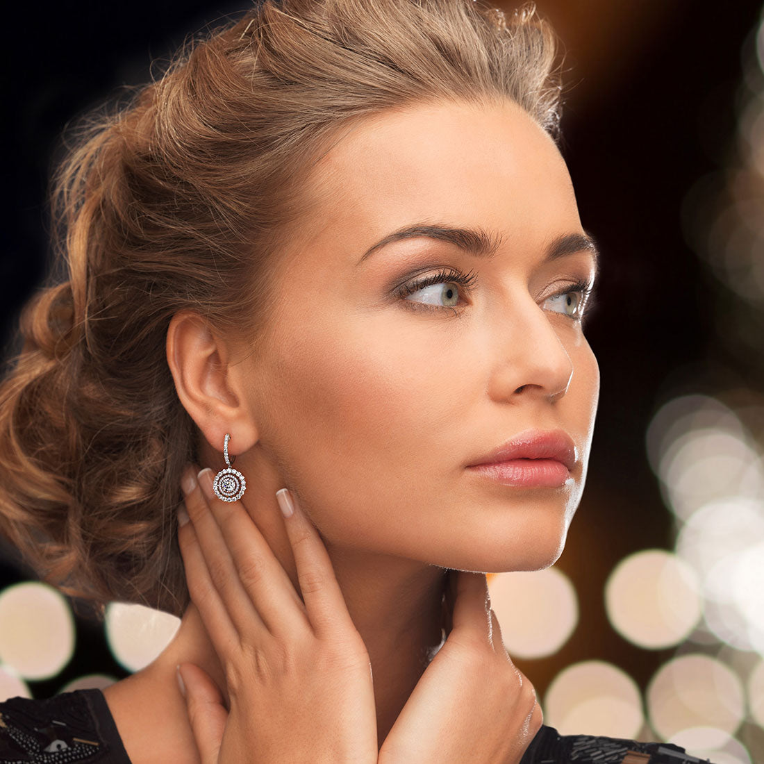 4.10 Carat Round Diamond Leverback Hanging Drop Earrings 18k White Gold