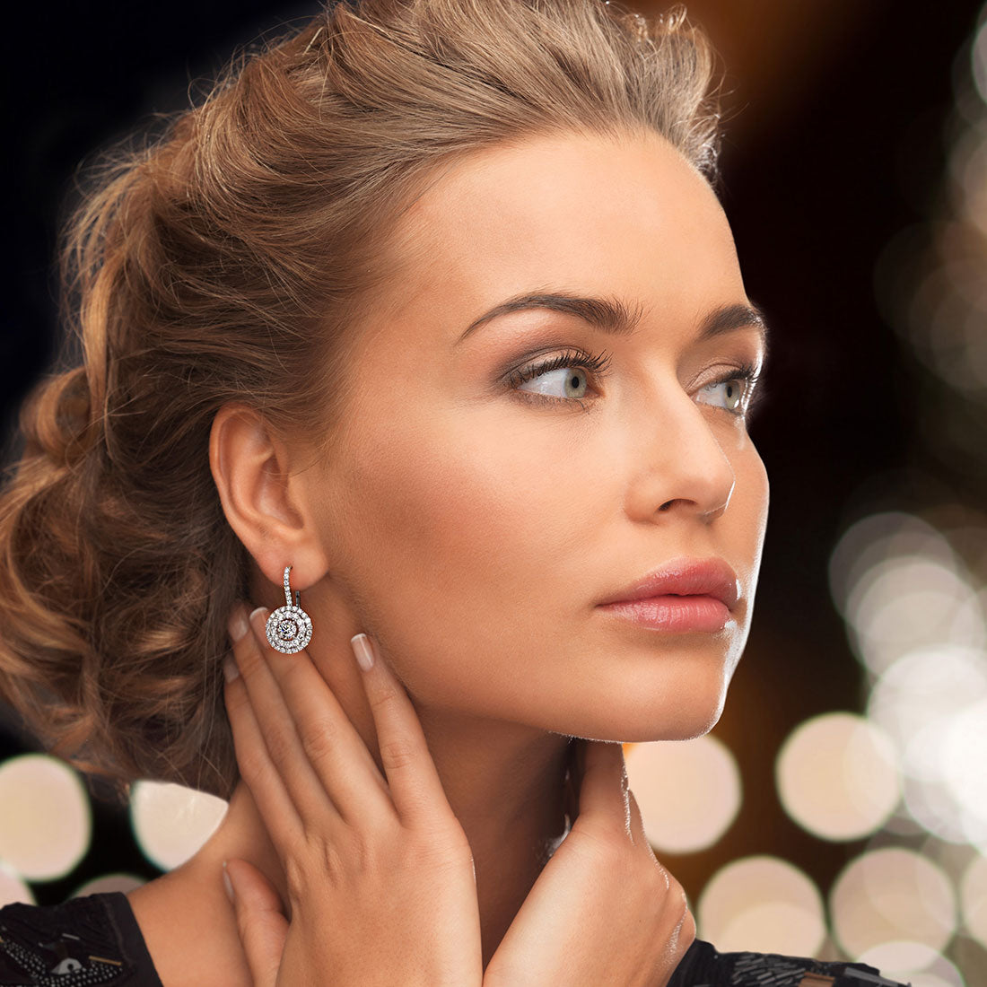 3.80 Carat Round Diamond Leverback Hanging Drop Earrings 18k White Gold