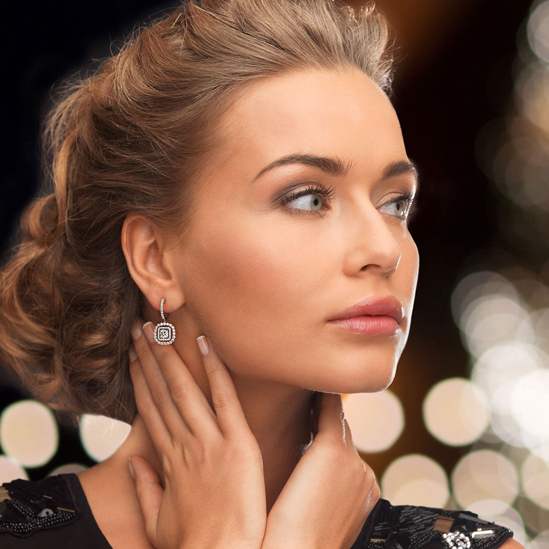 4.20 Carat Round Diamond Leverback Hanging Drop Earrings 18k White Gold