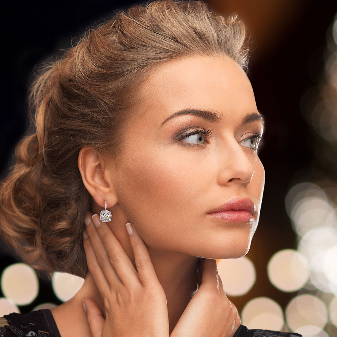 2.45 Carat Round Diamond Leverback Hanging Drop Earrings 18k White Gold