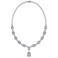 7.25ctw F-VS Pave Emerald Cut Shape Diamond Necklace 18k White Gold