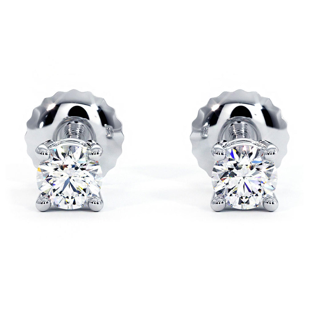 Platinum 3-Prong Lab Diamond Earrings (0.75 ctw.)
