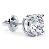 5.00ctw Round Brilliant Diamond Studs Earrings Basket Set in 14k White Gold