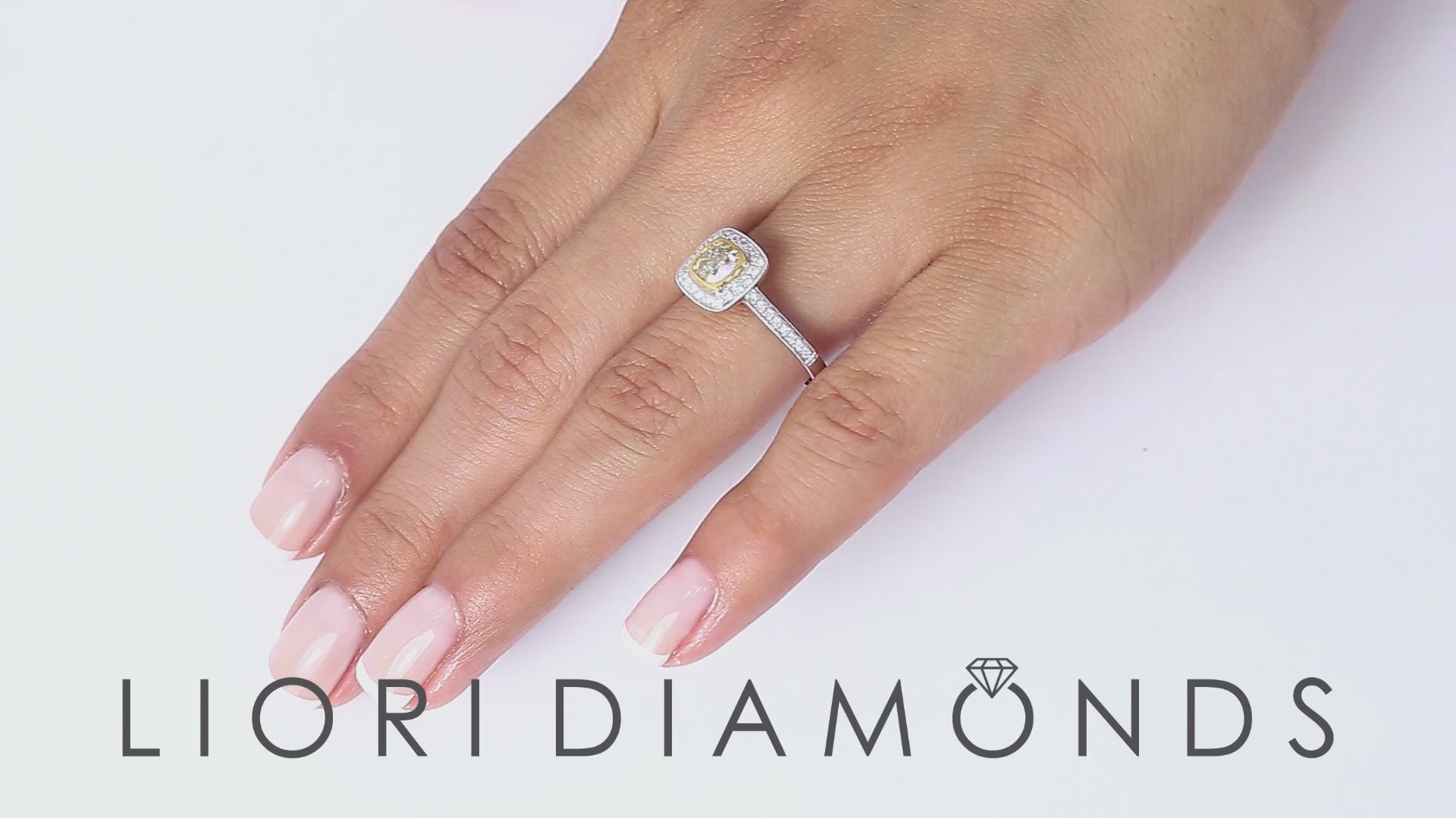 1.24 Carat Fancy Yellow Cushion Cut Diamond Engagement Ring 18k Vintage Style