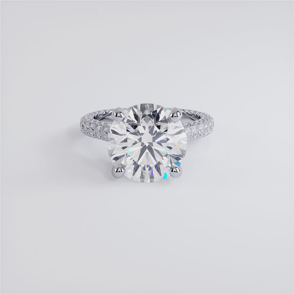 5 Carat Round Brilliant Petite 3D Micropavé Shank