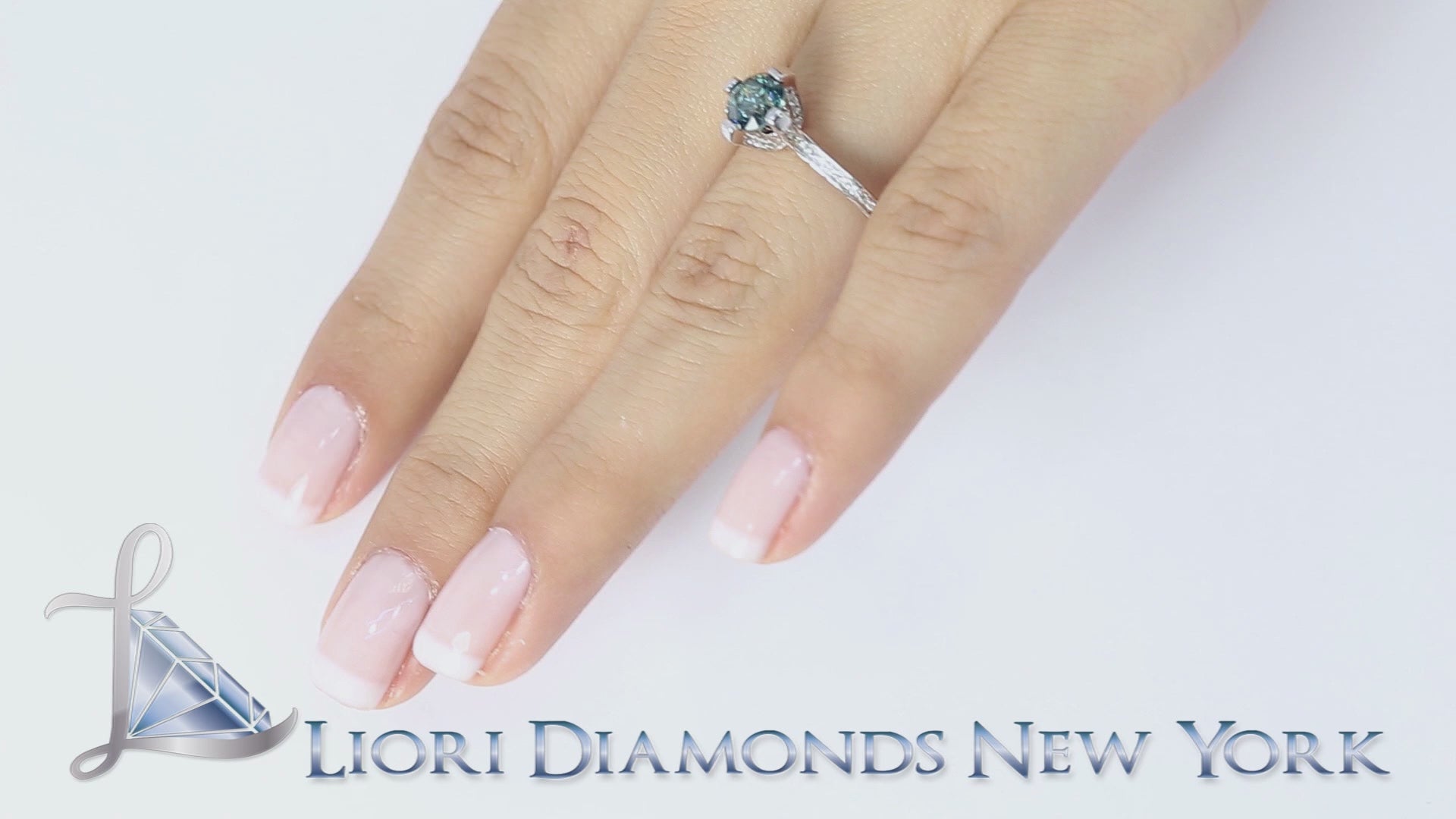 2.04 Carat Certified Fancy Blue Round Diamond Engagement Ring 18k White Gold