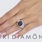 6.08 Carat Cushion Cut Natural Black Diamond Engagement Ring 14k Vintage Style