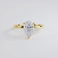 1.56ct GIA Certified Pear Shape Petite Wire Basket Solitaire Lab Grown Diamond Engagement Ring set in 14k Yellow Gold