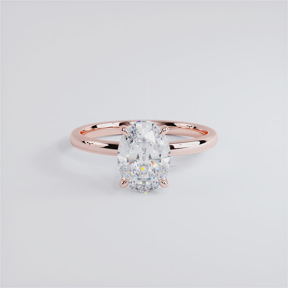2 Carat Oval Cut Petite Wire Solitaire