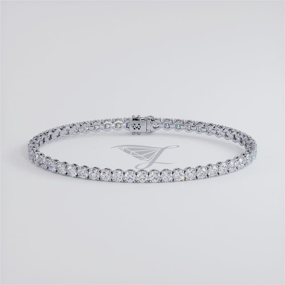 6.50ctw Round Brilliant Diamond Tennis Bracelet set in 14k White Gold