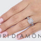 2.12 Carat F-SI1 Cushion Cut Diamond Engagement Ring 18k Pave Halo Vintage Style