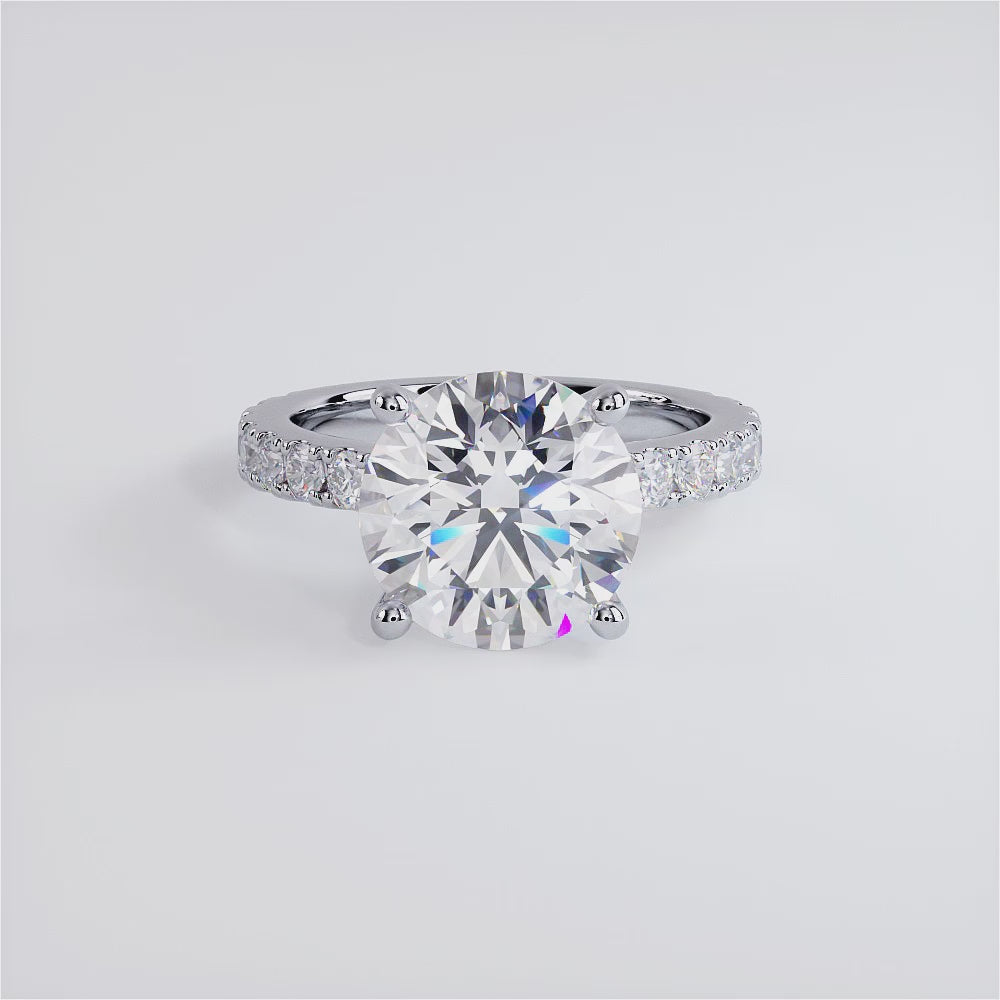4 Carat Round Brilliant Petite Micro Prong Set