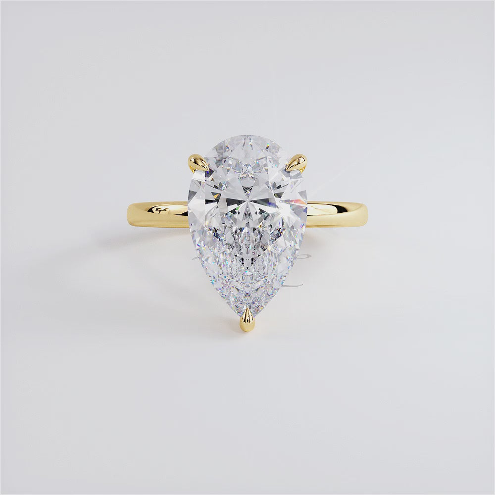 4 Carat Pear Shape Petite Wire Basket Solitaire