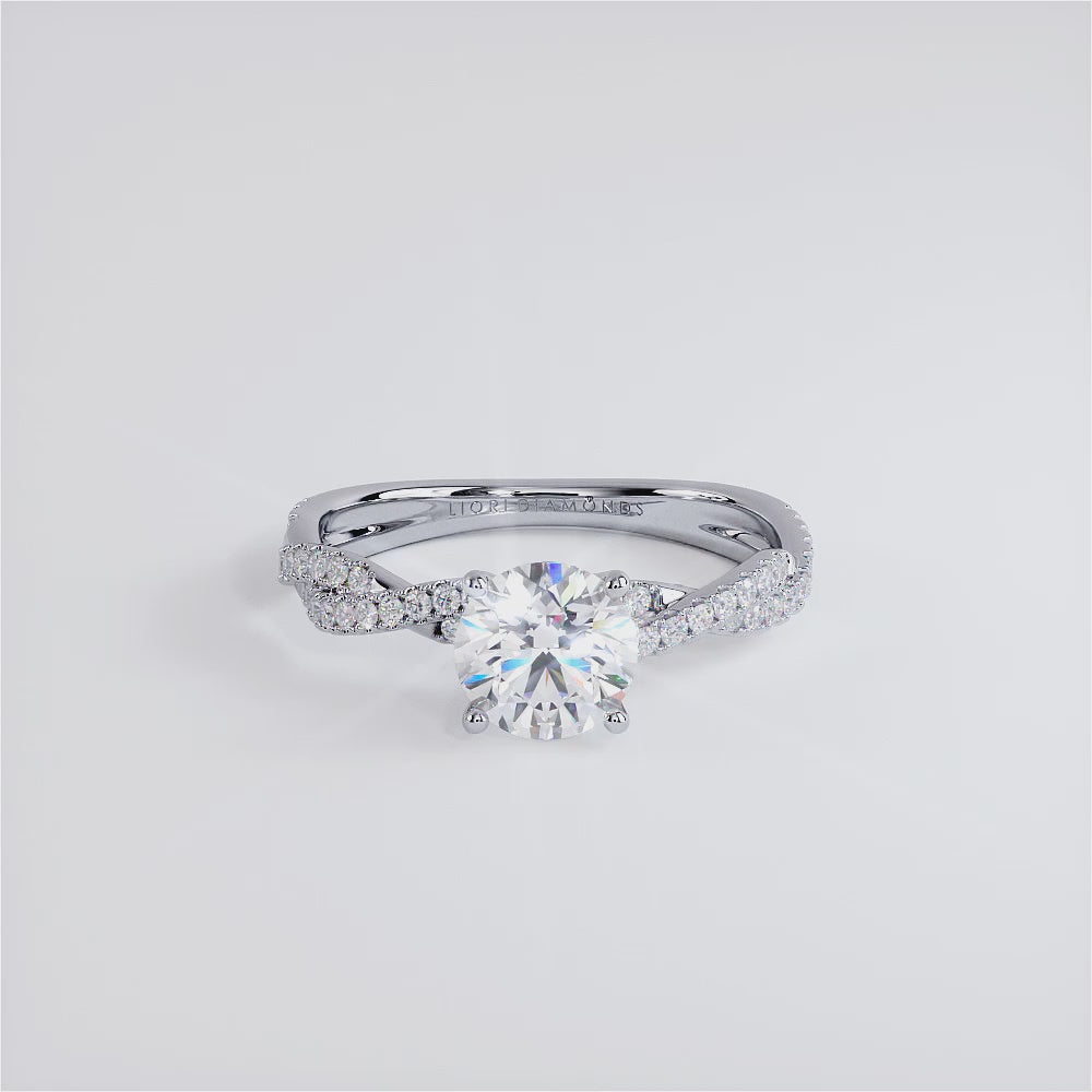 1 Carat Round Brilliant Petite Micropavé Infinity Twist