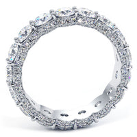 3.15 Carat Round Diamond Pave Eternity Wedding Band Anniversary Ring 18k Gold