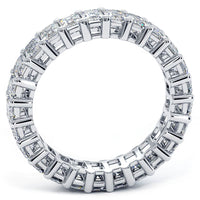 6.00 Carat F-VS1 Emerald Cut Diamond Eternity Band Anniversary Ring 18k Gold
