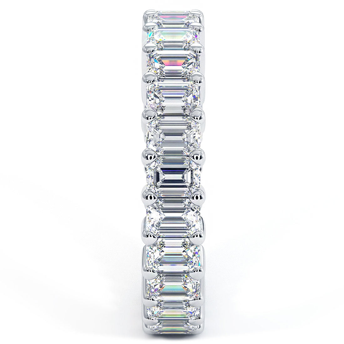 6.00ctw F-VS1 Emerald Cut Diamond Eternity Band Anniversary Ring 18k Gold