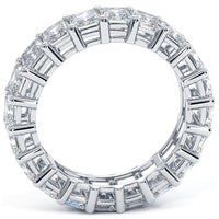 6.80 Carat F-VVS1 Radiant Cut Diamond Eternity Band Anniversary Ring 18k Gold