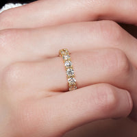 3.50 Carat Round Diamond Eternity Wedding Band Anniversary Ring 14k Yellow Gold