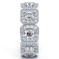 4.32 Carat F-VVS1 Asscher Cut Diamond Eternity Wedding Band Ring 14k White Gold