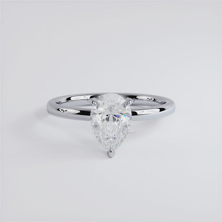 1.5 Carat Pear Shape Micropavé Wire Basket