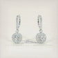 1.94 Carat Round Diamond Leverback Hanging Drop Earrings 18k White Gold