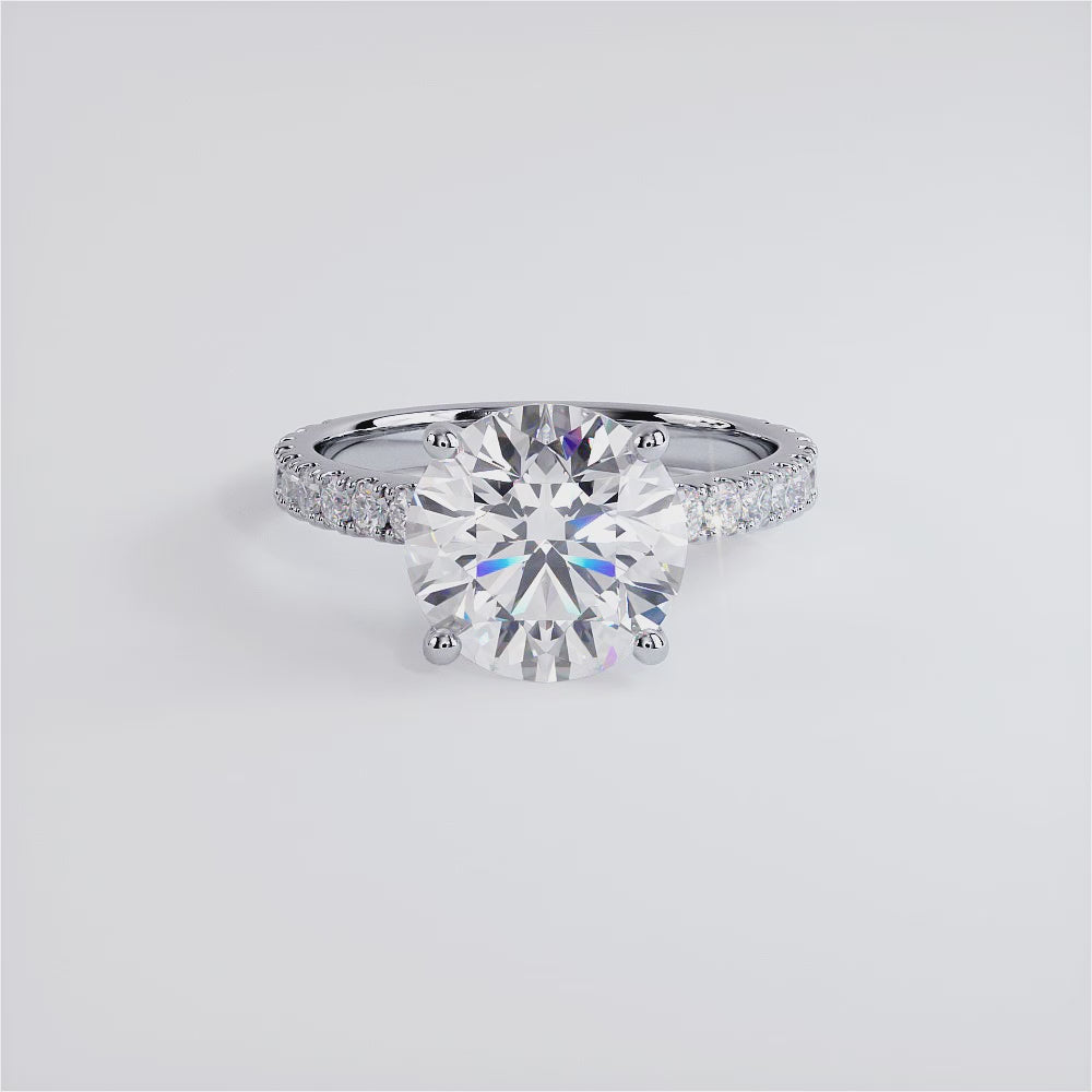 3 Carat Round Brilliant Petite Micro Prong Set