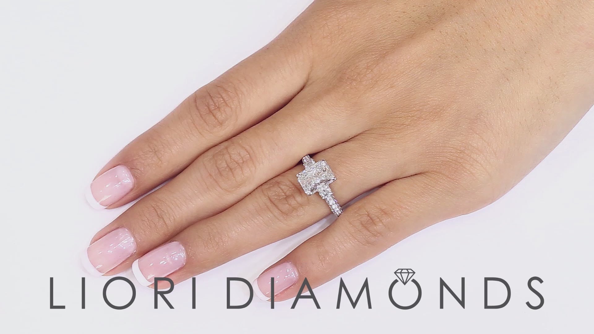 3.47 Carat H-SI2 Radiant Cut Natural Diamond Engagement Ring 14k White Gold