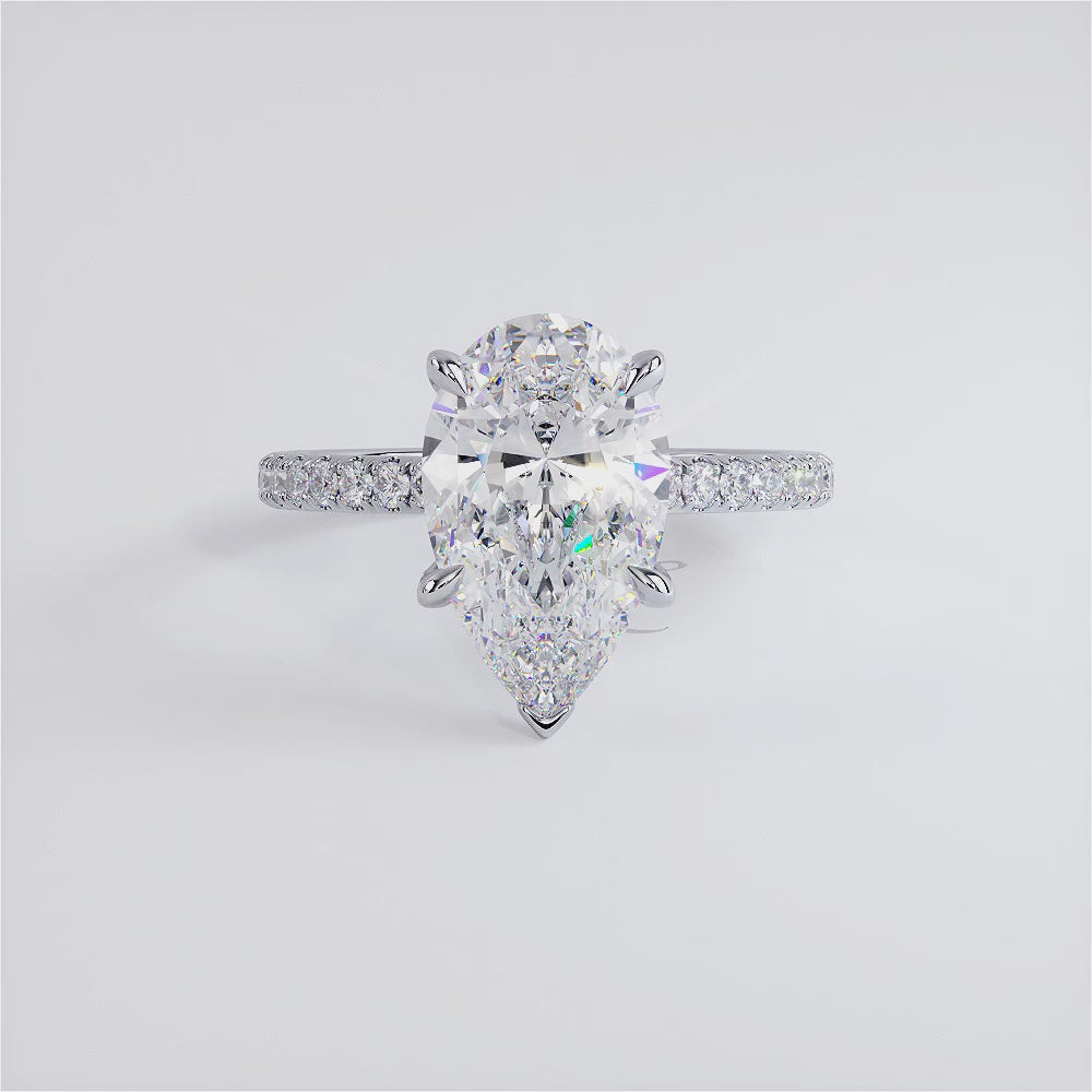 3 Carat Pear Shape Petite Micropavé