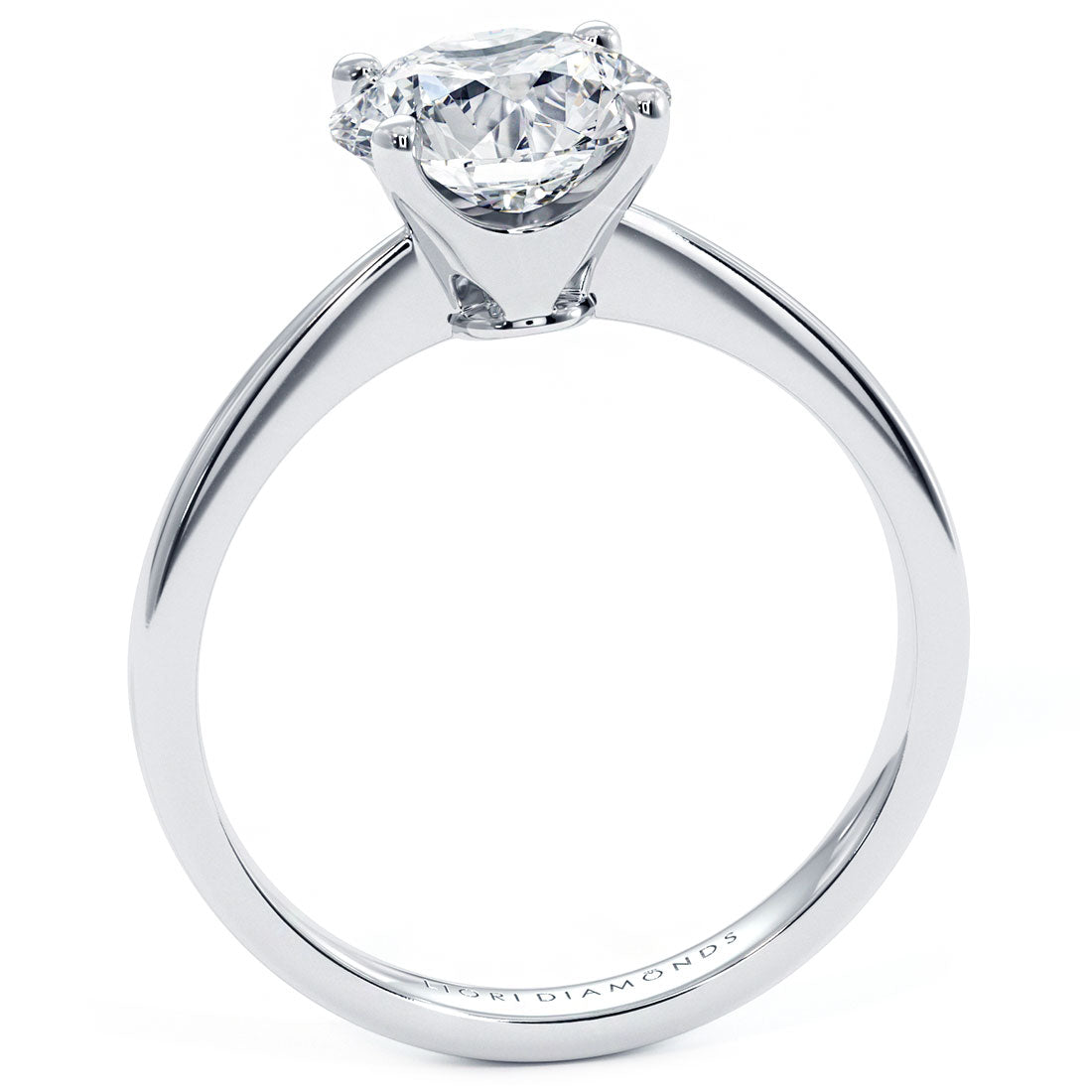 1.5 Carat Round Brilliant Petite Tapered 4 Prong Solitaire