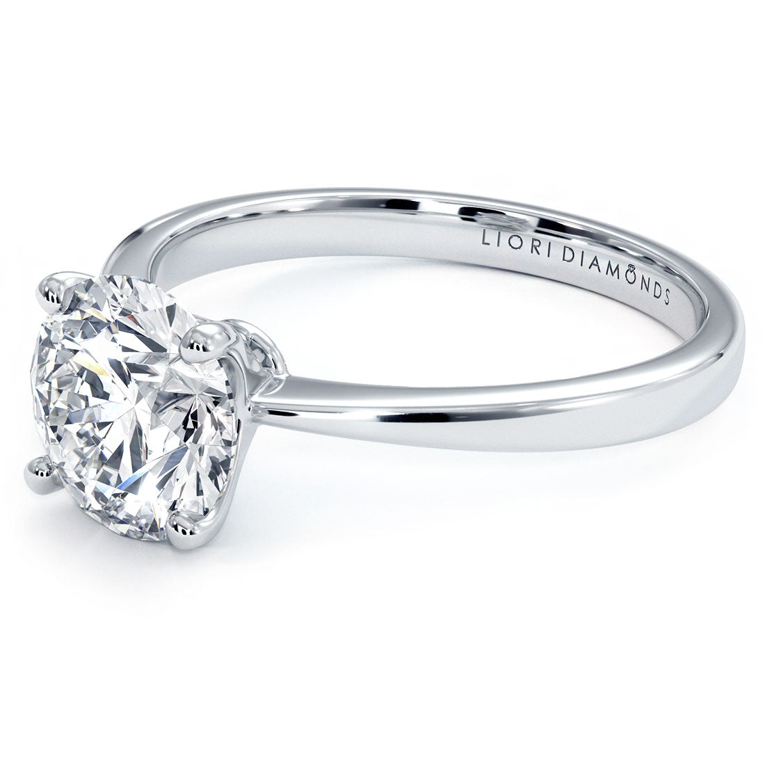 1.5 Carat Round Brilliant Petite Tapered 4 Prong Solitaire