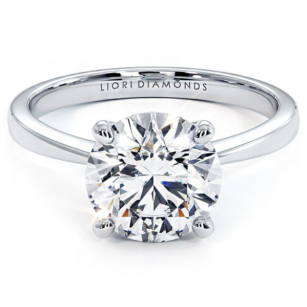 2 Carat Round Brilliant Petite Tapered 4 Prong Solitaire
