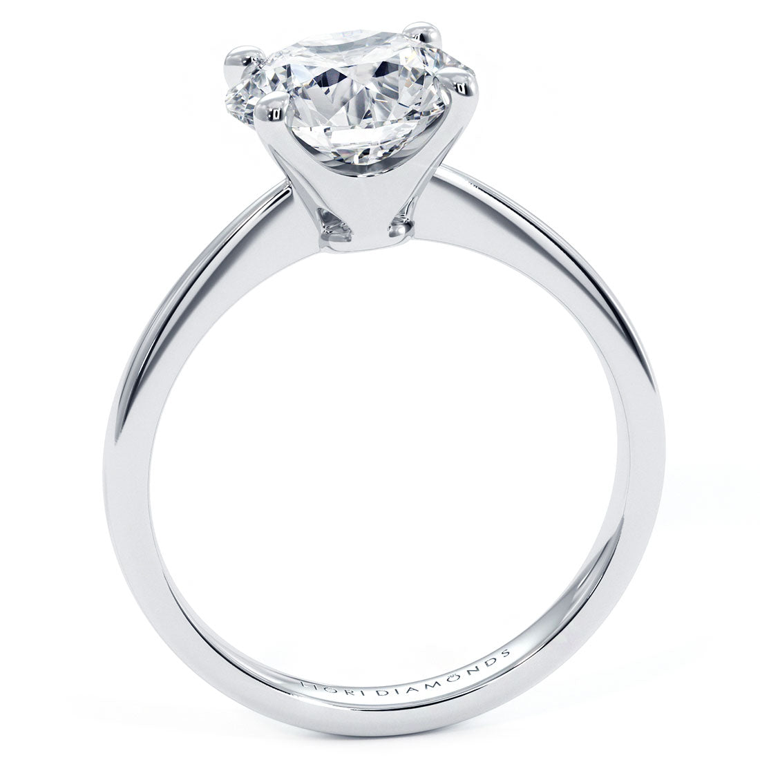 2 Carat Round Brilliant Petite Tapered 4 Prong Solitaire