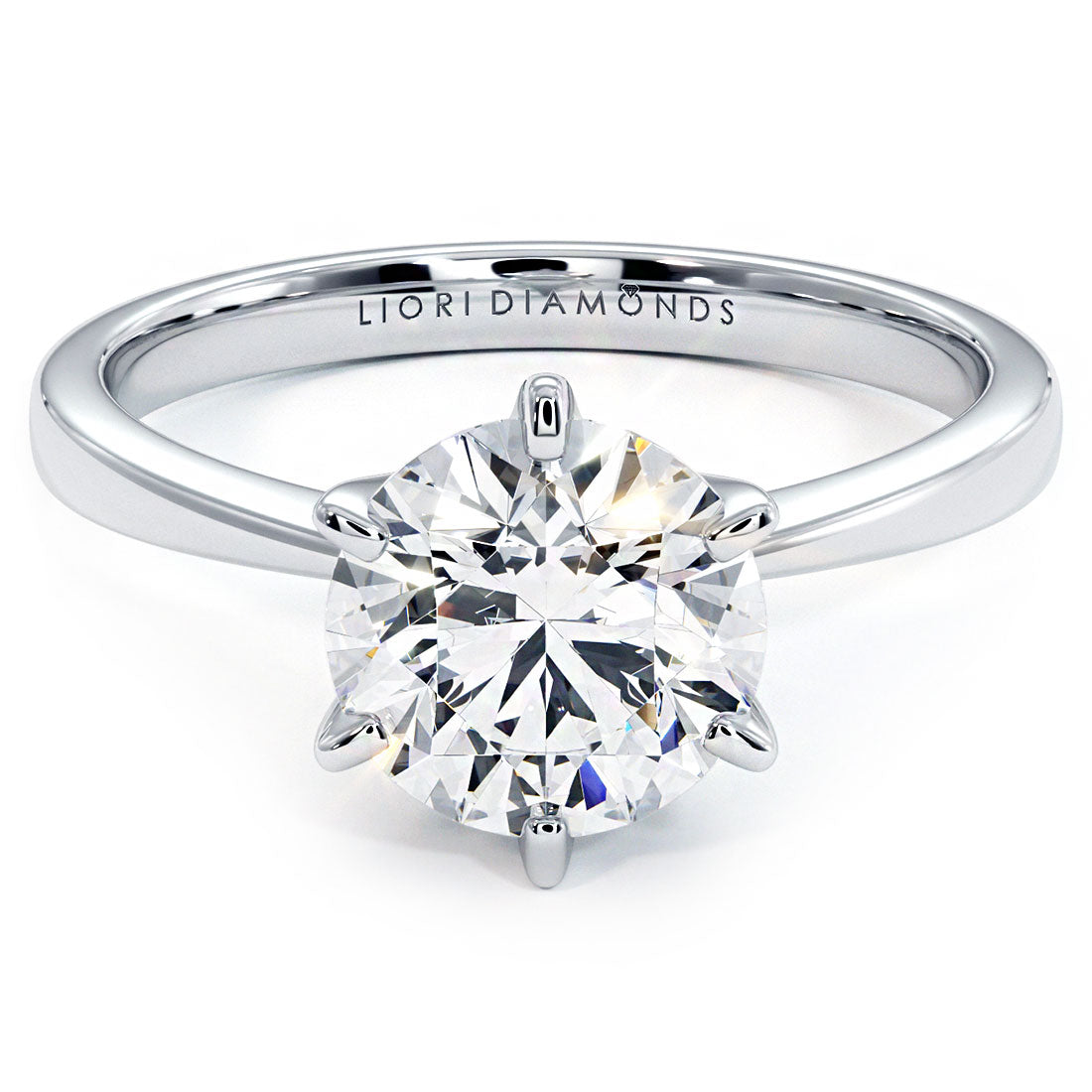 1.5 Carat Round Brilliant Petite Tapered 6 Prong Solitaire