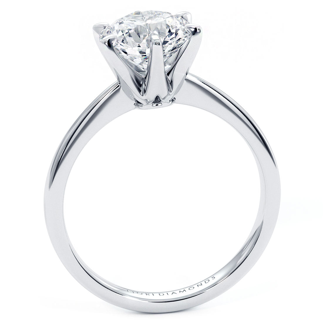 1.5 Carat Round Brilliant Petite Tapered 6 Prong Solitaire