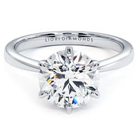 2 Carat Round Brilliant Petite Tapered 6 Prong Solitaire