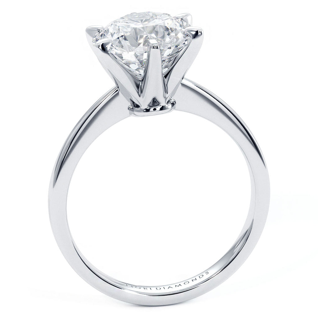 2.5 Carat Round Brilliant Petite Tapered 6 Prong Solitaire