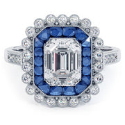 Carat Emerald Cut Antique Art Deco Sapphire Diamond – Liori
