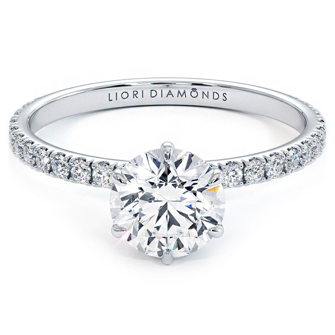 1.5 Carat Round Brilliant Petite Micropavé 6 Prong