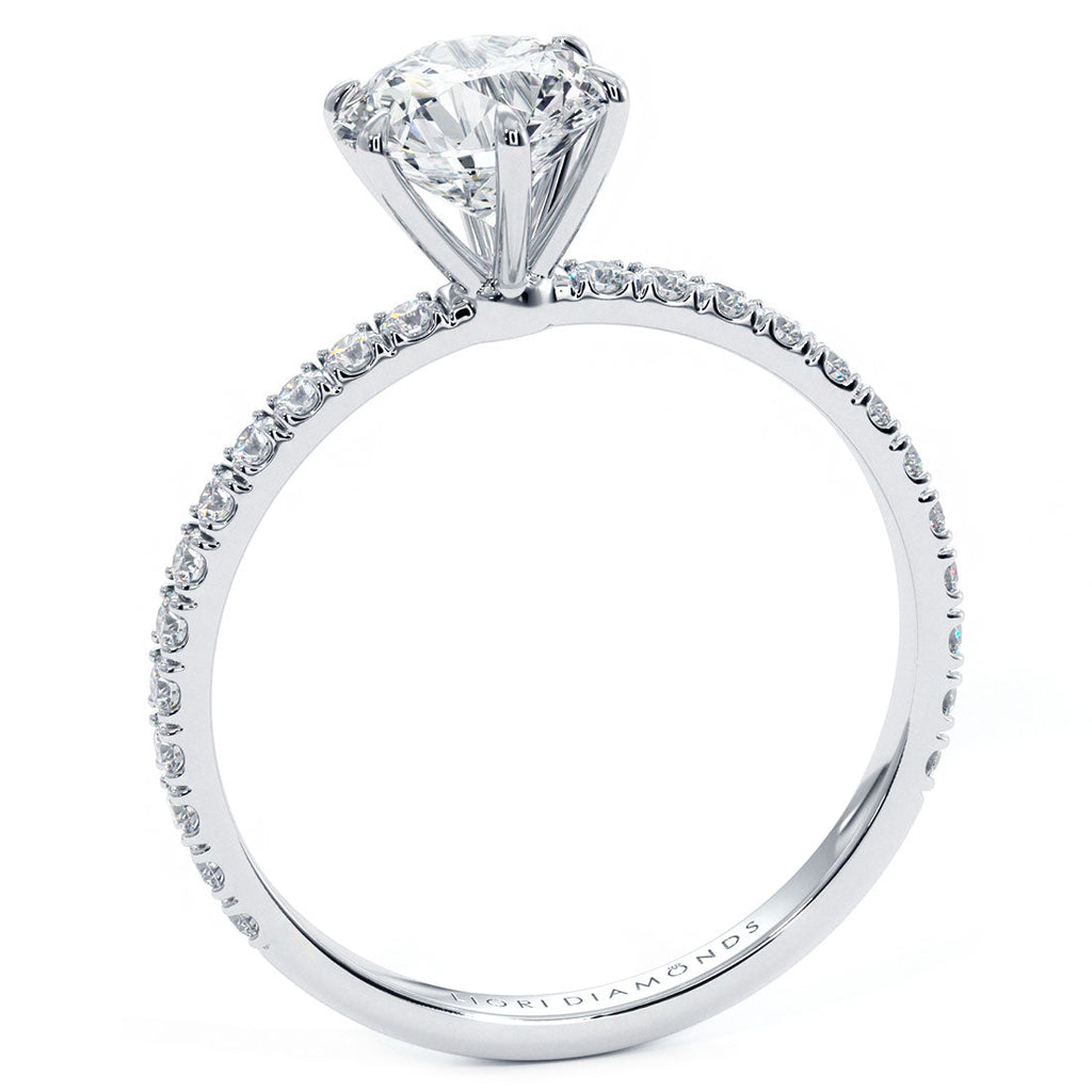 1.5 Carat Round Brilliant Petite Micropavé 6 Prong