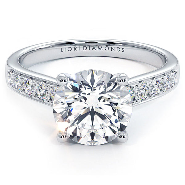 2 Carat Round Brilliant Cathedral Graduated Micropavé