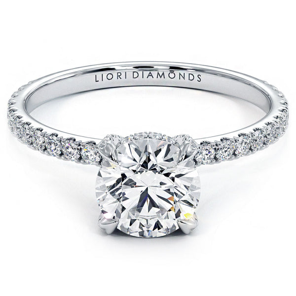 1 Carat Round Brilliant Petite Micropavé Eagle Prongs
