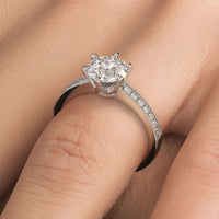 1.5 Carat Round Brilliant 6 Prong Micropavé Milgrain