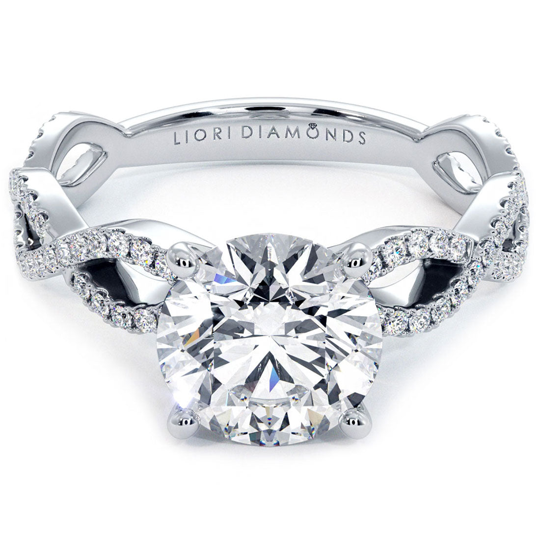 1.5 Carat Round Brilliant Petite Micropavé Infinity Twist