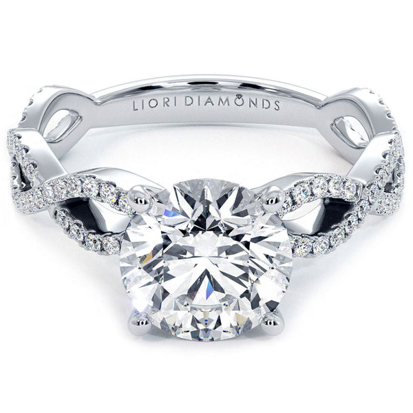 1.5 Carat Round Brilliant Petite Micropavé Infinity Twist