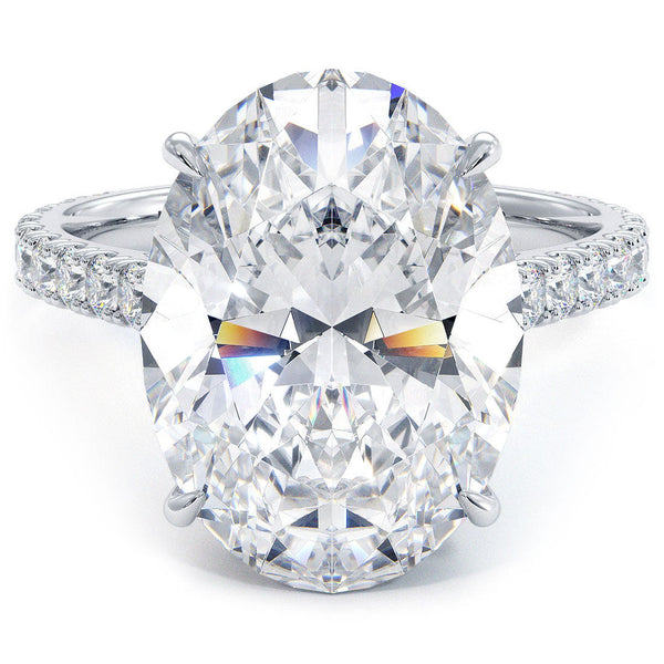 6 Carat Oval Cut Petite Micropavé